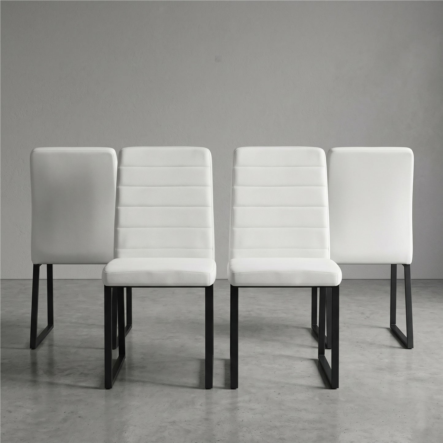 4-Pack - Premium PU Office Dining Chairs With High-density Foam,