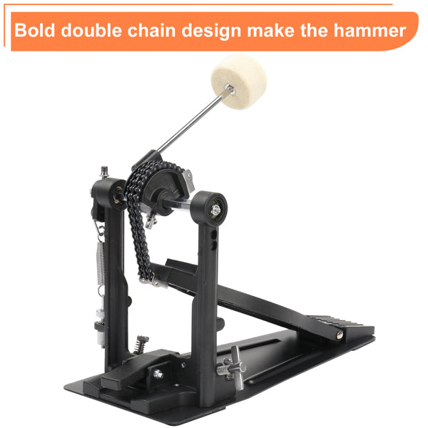 Professional Double Bass Drum Pedal for Drummers - Black