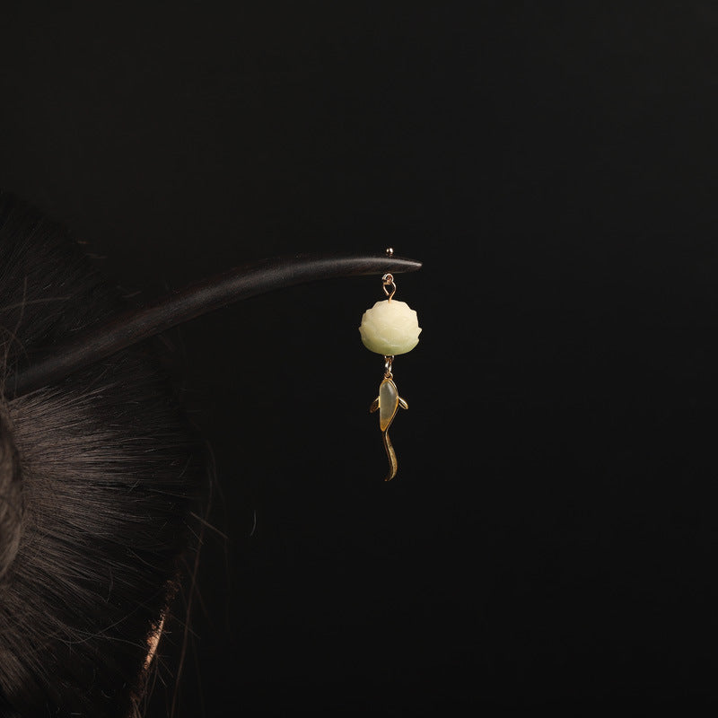Vintage Wood Hairpin Linden Blossom
