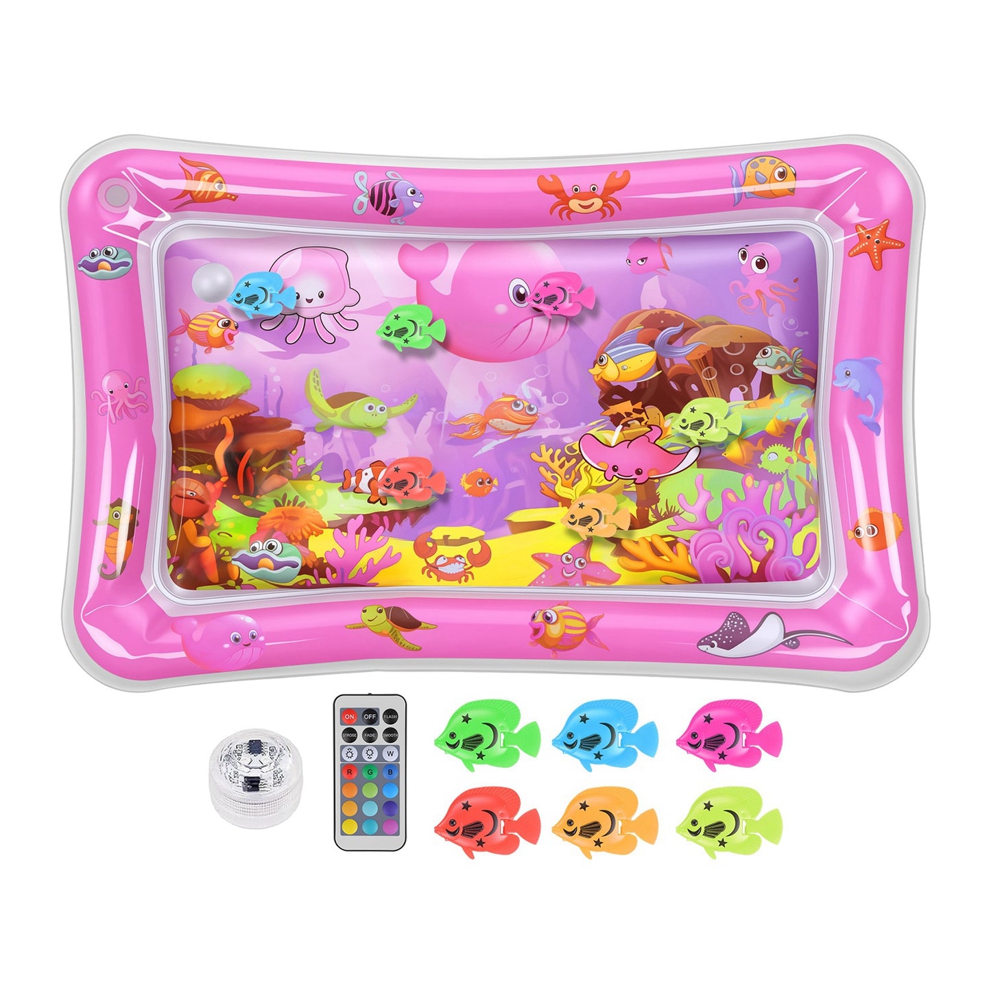 Interactive Cat Water Mat with Floating Fish & LED Light - Pet Enrichment