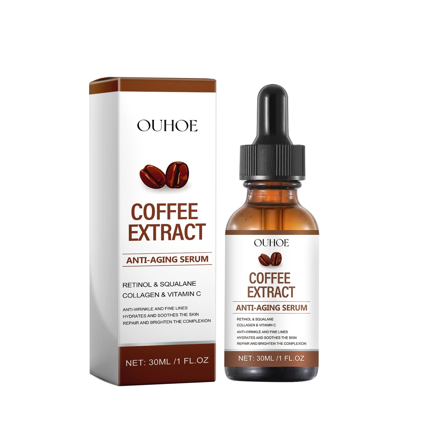 Caffeine Anti-Wrinkle Face Serum with Retinol & Collagen - 30ml