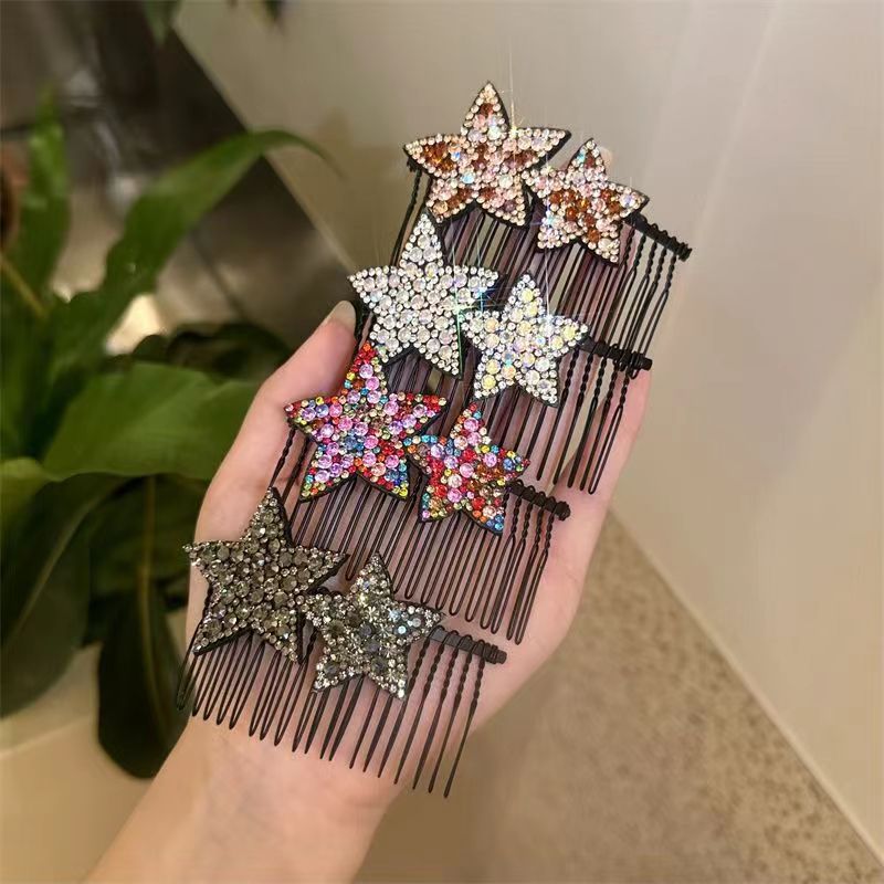 Star Hair Accessories Rhinestone Five-Pointed Star Hair Clip for Women Girls
