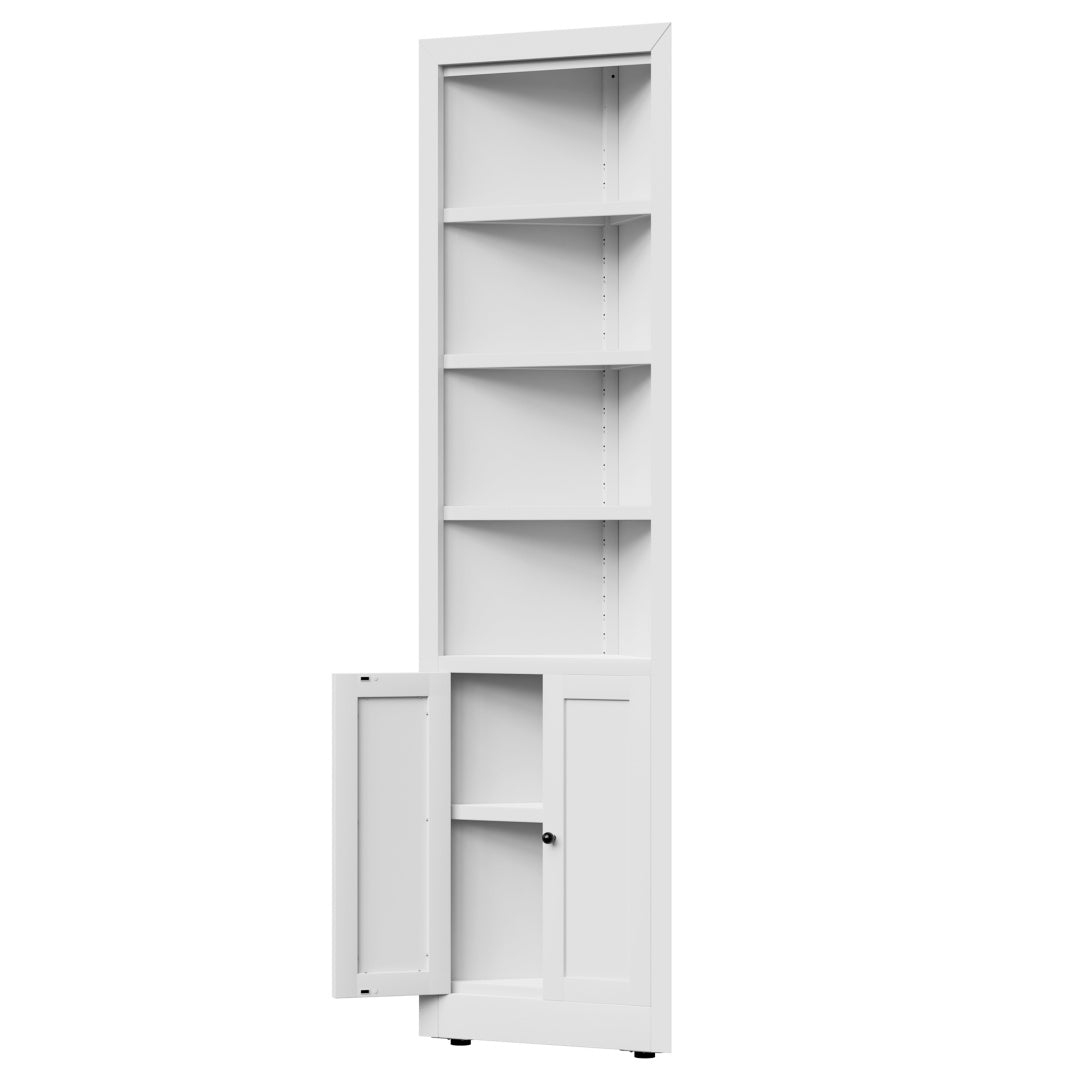 71in Tall Corner Storage Cabinet With 2 Doors, 5-Tier Metal