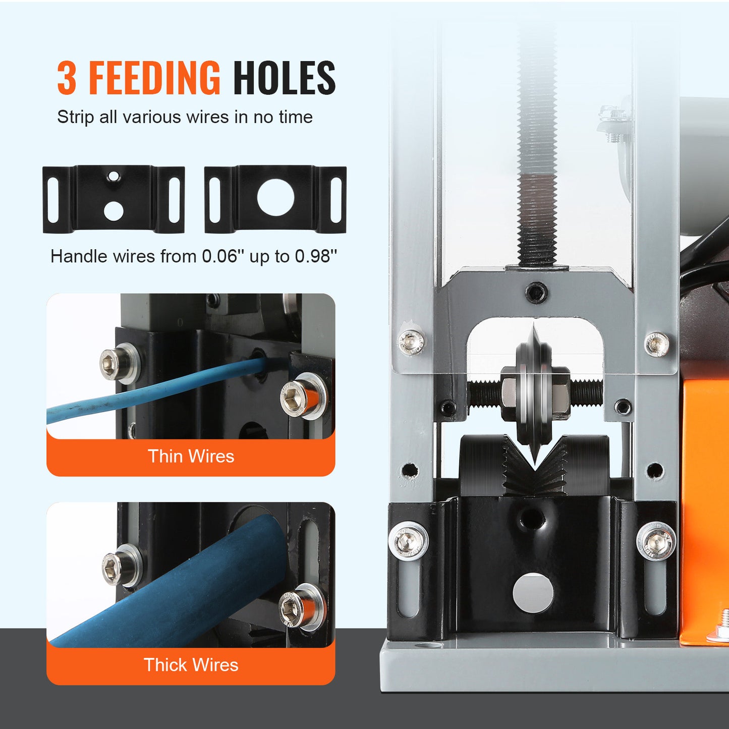 Electric Wire Stripping Machine 180W Automatic Cable Peeler for Copper Recycling