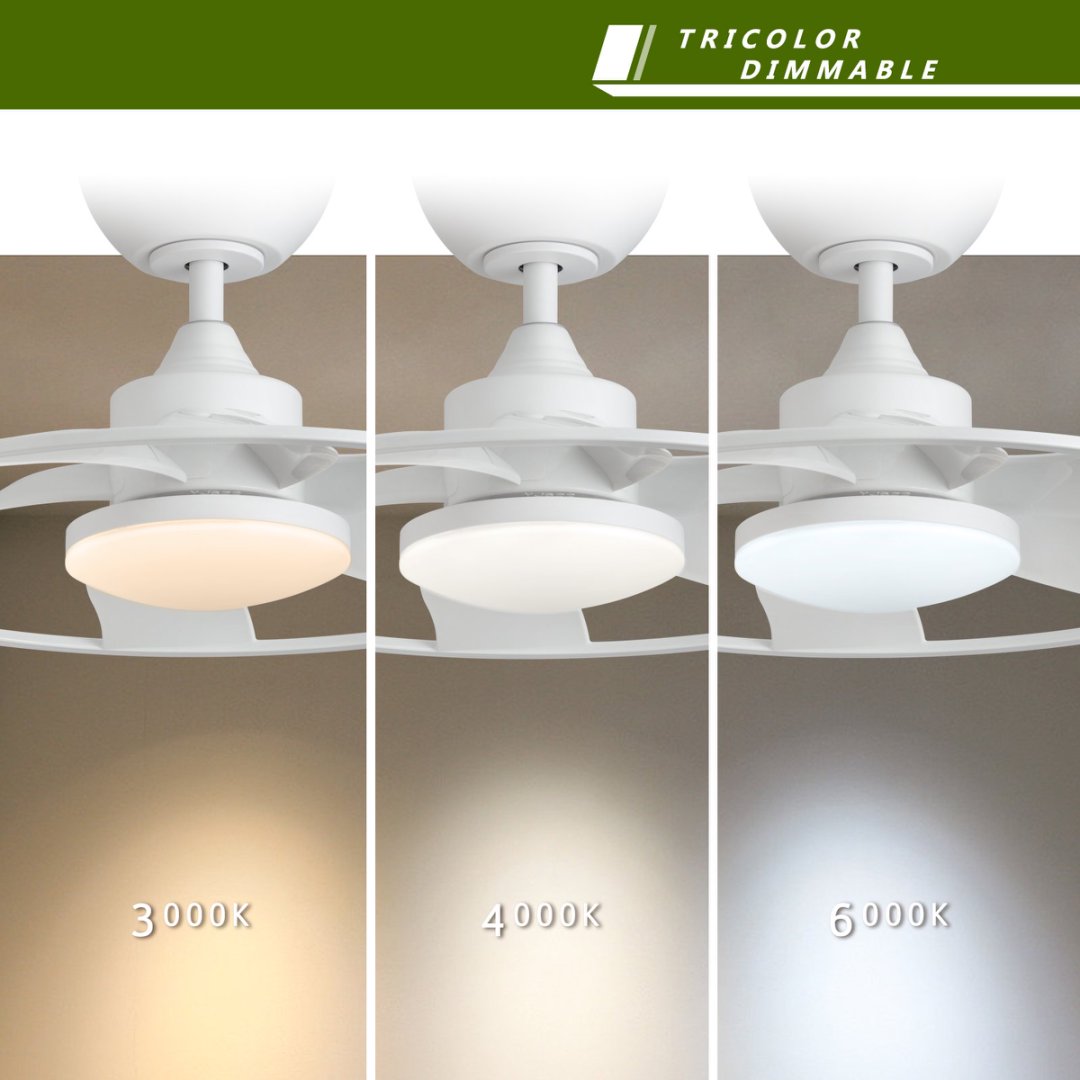 22-Inch LED Indoor Ceiling Fan with Dimmable Light and Multiple Speed Settings