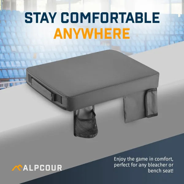Portable Extra Thick Stadium Seat Cushion - 21x15 Inch Grey