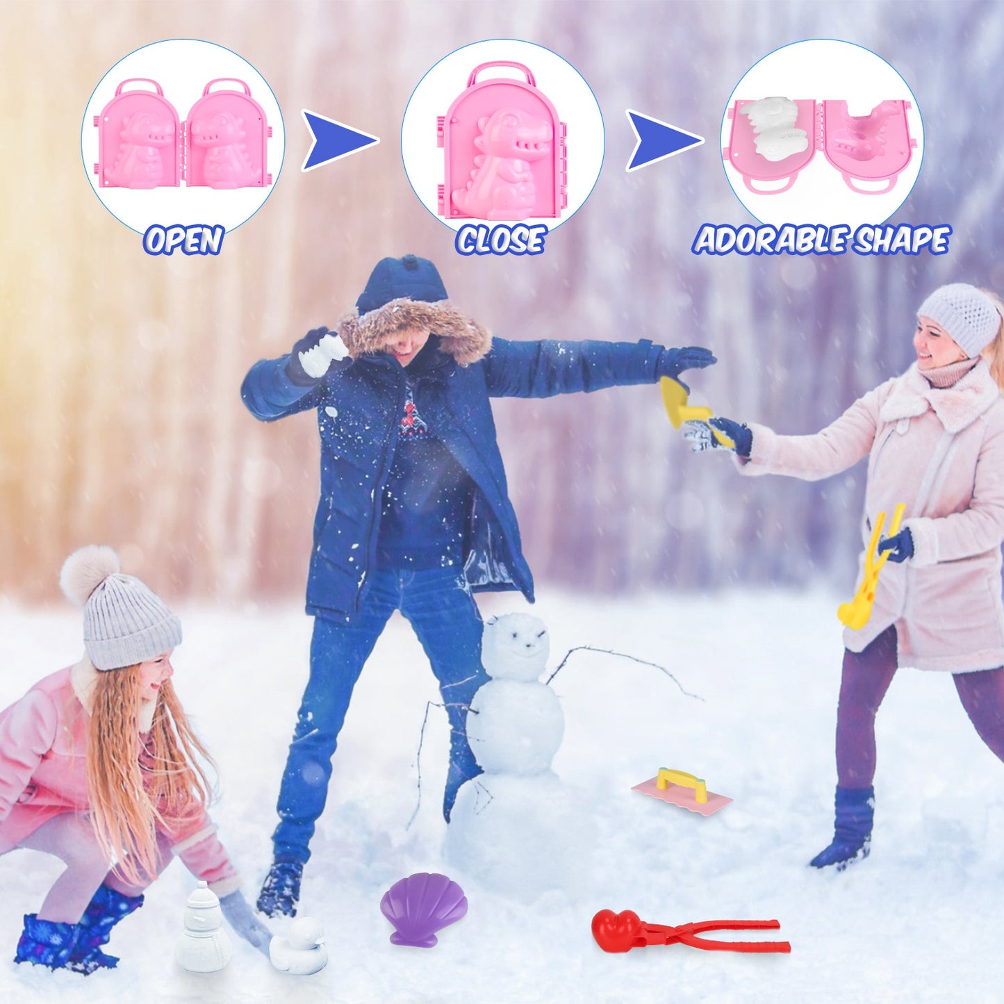 15-Piece Winter Snowball Maker Kit - Fun Outdoor Toys for Kids