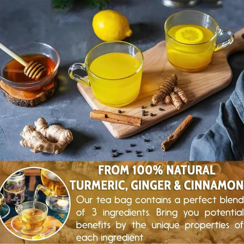 Turmeric Ginger & Cinnamon Herbal Tea - 120 Natural Caffeine-Free Bags
