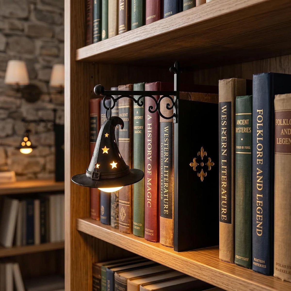 Library Bookshelf Lantern - Minimalist Metal Home Decor & Storage