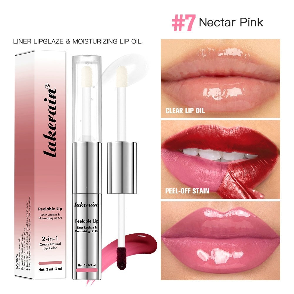 2-in-1 Moisturizing Peel-Off Lip Gloss Set - Long-Lasting & Easy to Apply