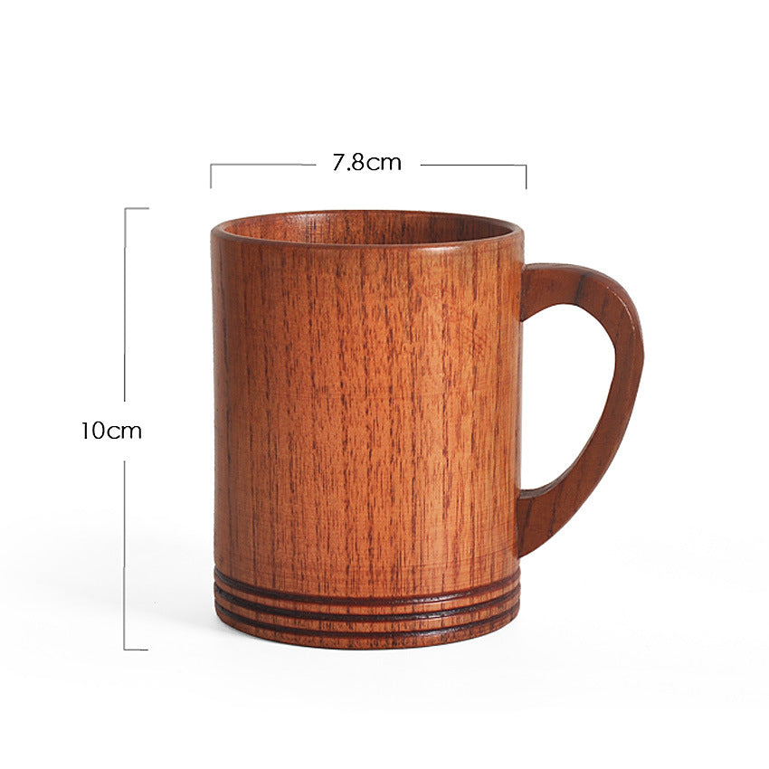 Vintage Wooden Drinkware Mug - Home Kitchen Water Cup