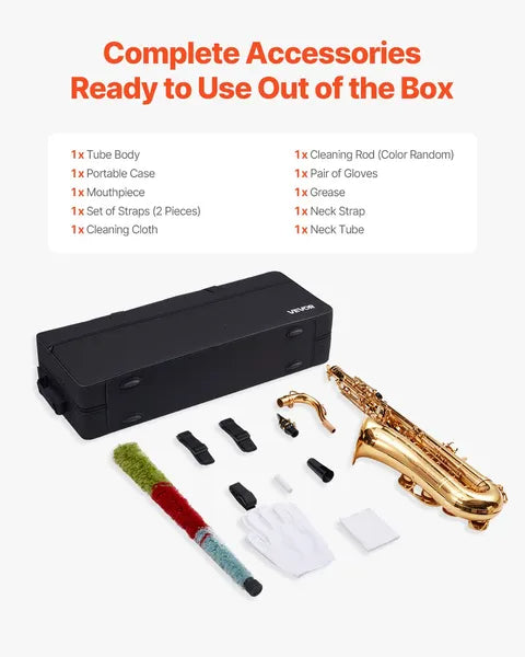 B Flat Tenor Saxophone Beginner Kit with Case and Accessories