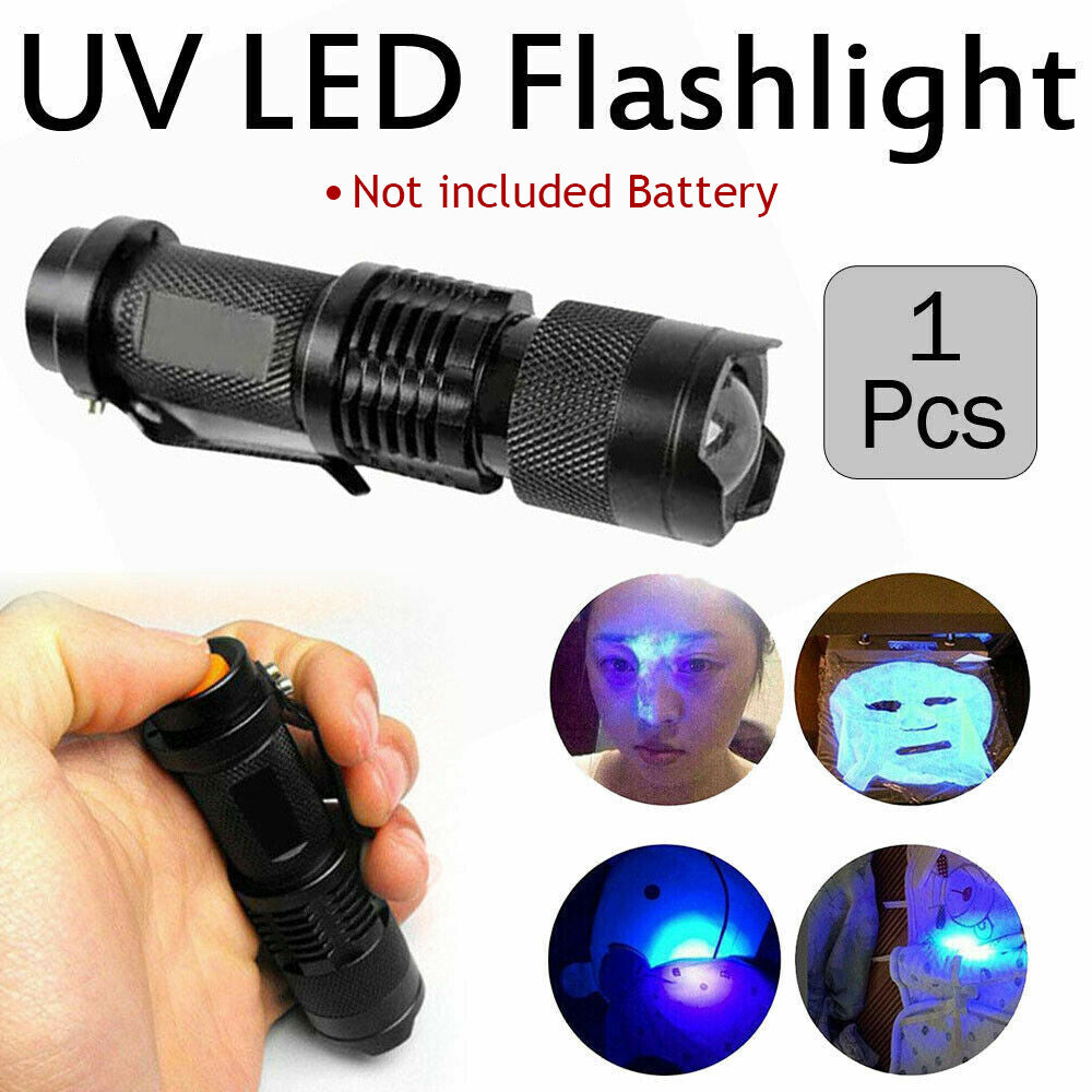 2-Pack UV Flashlight Mini Blacklight Inspection Torch - 395nm
