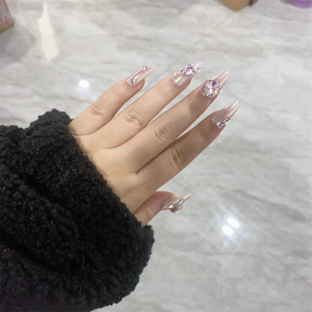False Nail Stickers with Princess Heap Diamonds - Nail Art & Tips