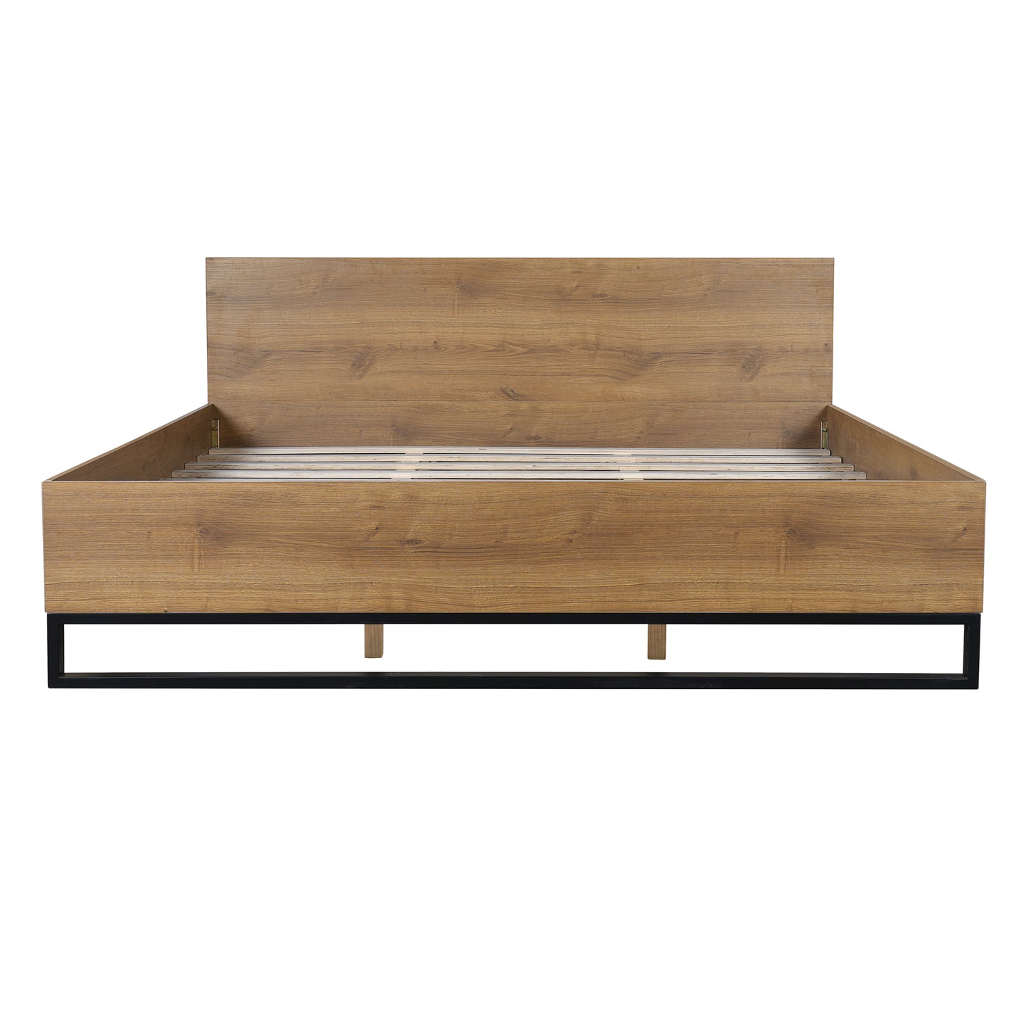 King Size Engineered Wood Bed Frame - Natural & Black