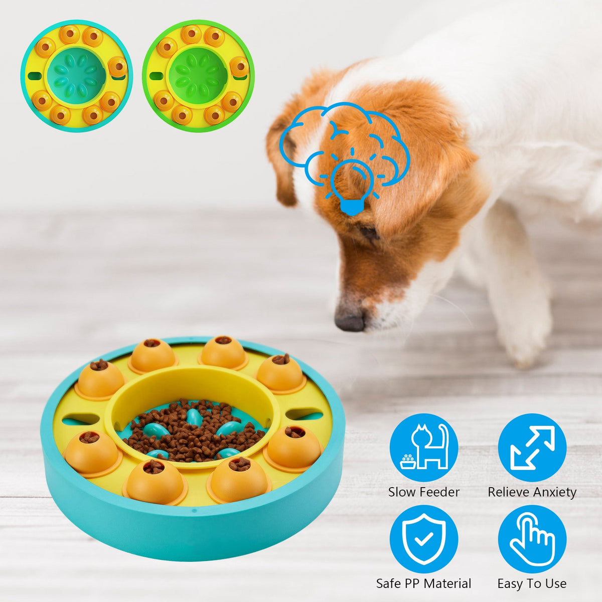 Dog Puzzle Food Feeder Slow Dispenser Interactive Toy for IQ & Mental Enrichment