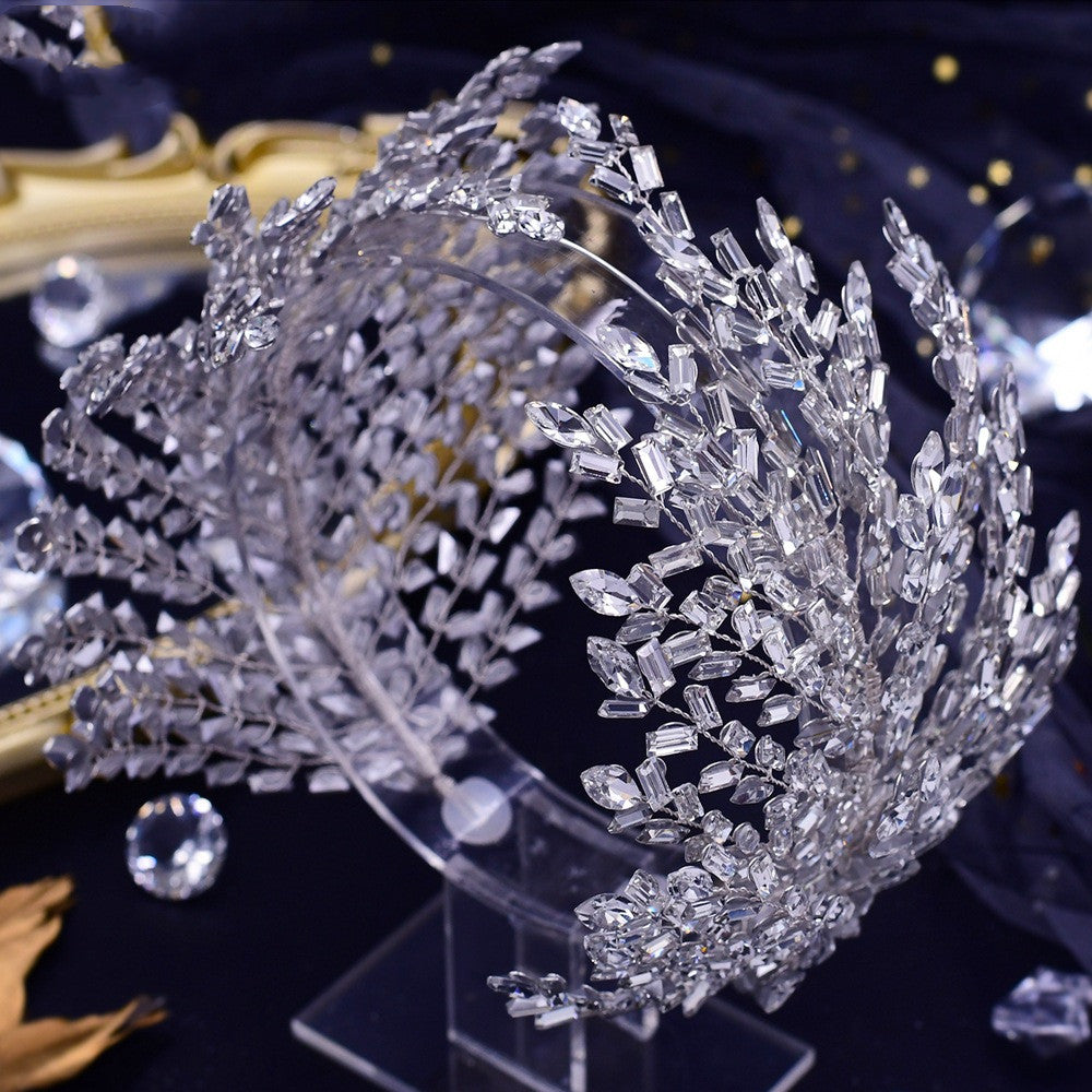 Silver Rhinestone Headband - Crystal Plaid