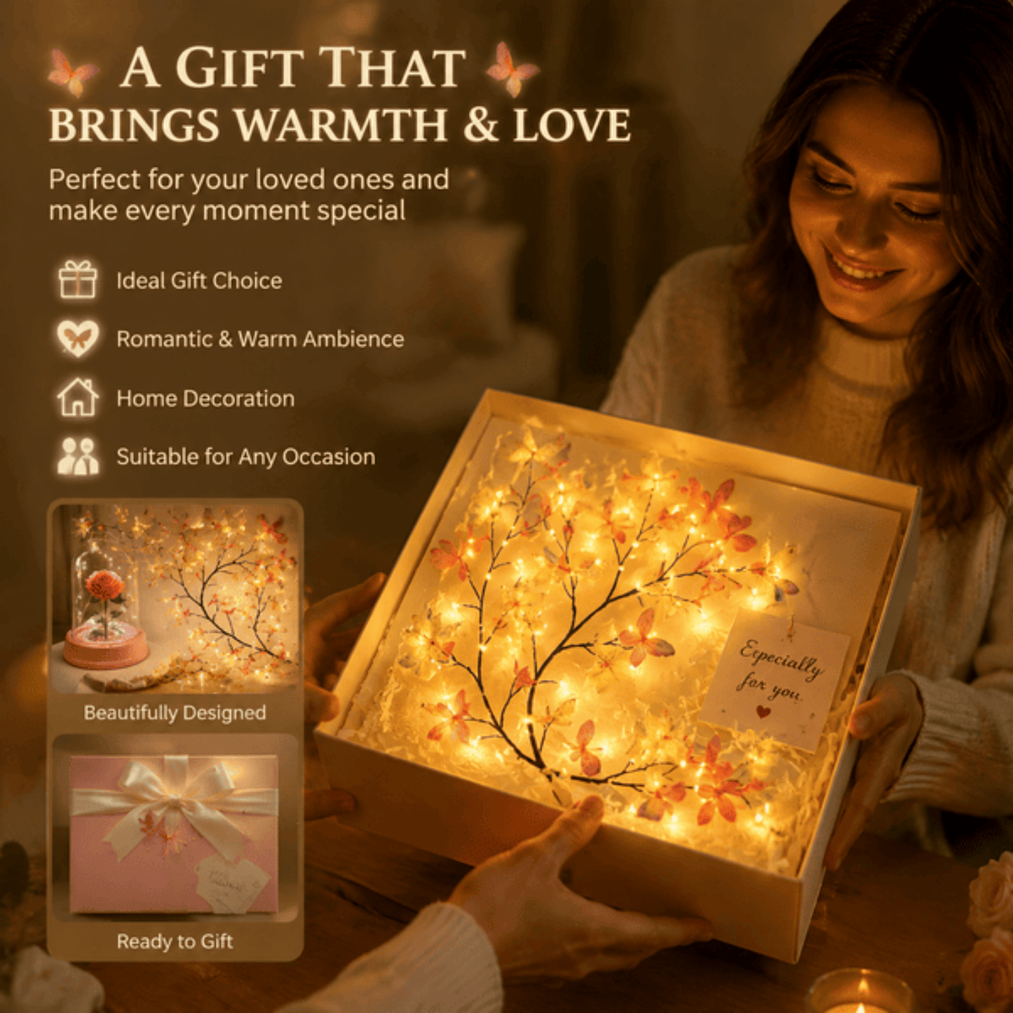 Enchanted LED Wall Lights with Remote 18 Branches Fairy String Lights for Wall Decor