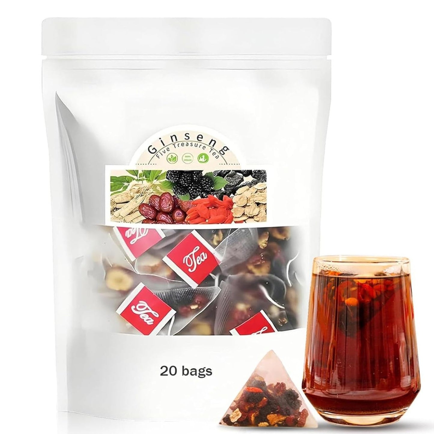 Ginseng Yam Maca Medlar Herbal Tea - 100g Pack of 20 Bags