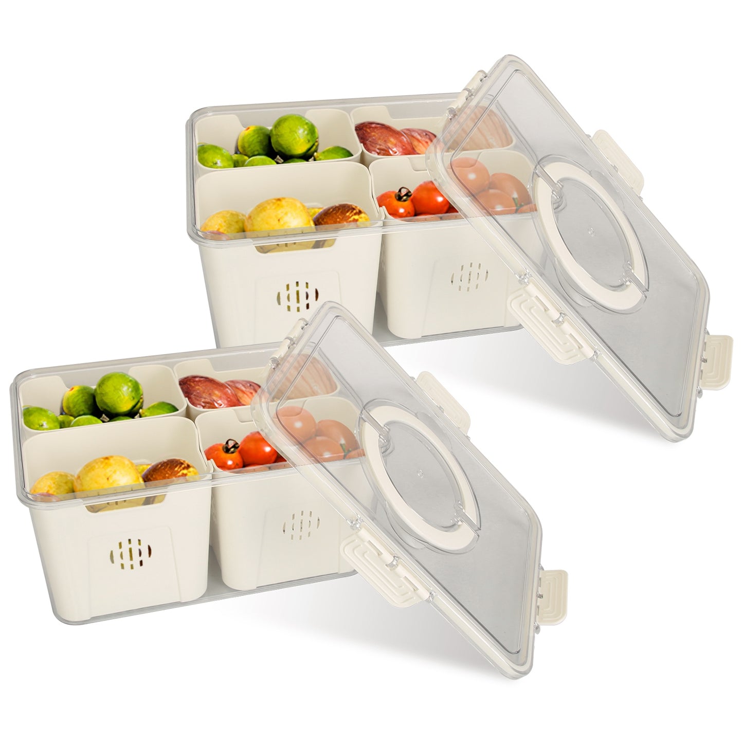 2-Pack Airtight Fruit Storage Containers with Colanders