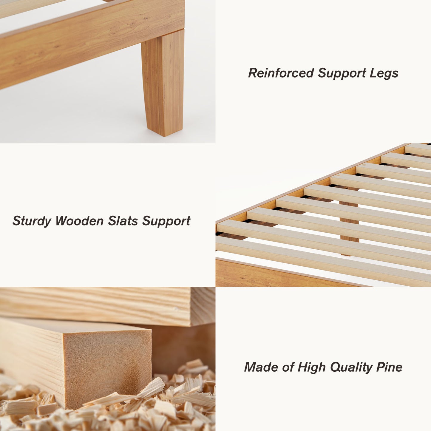 No Need For A Mattress Core. Wooden Platform Bed Frame, With Support