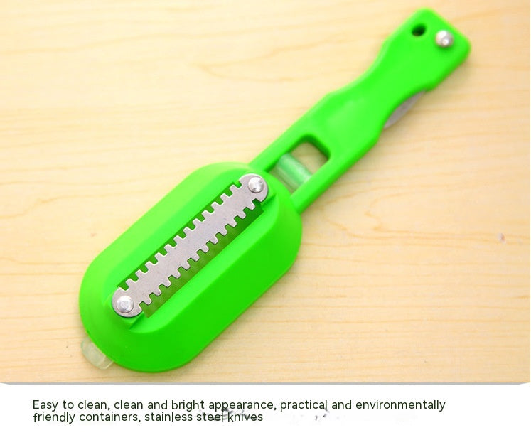 Fish Scale Peeler & Scale Remover Multi-Purpose Kitchen Tool - Black, Blue, Green
