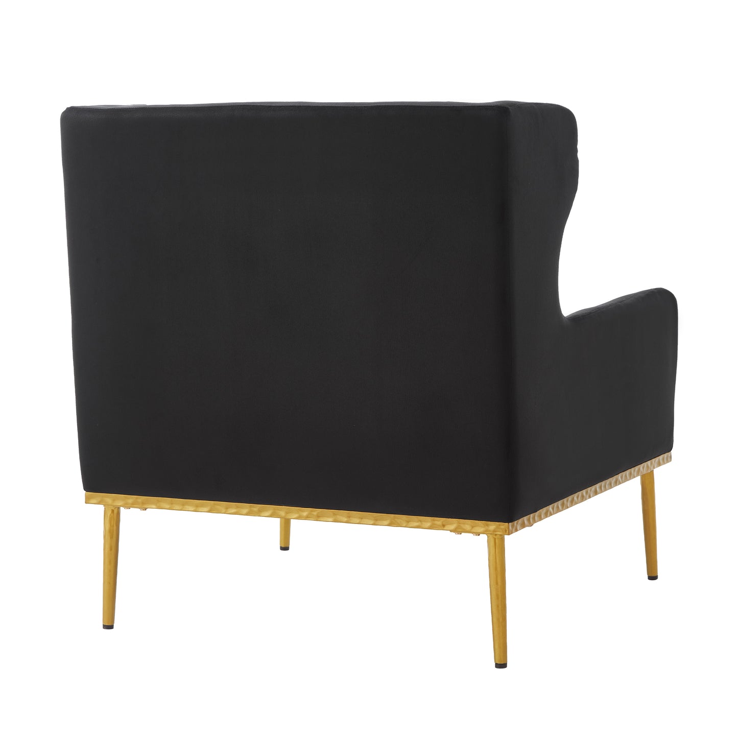 Black Velvet Accent Chair - Modern Armchair for Living Room