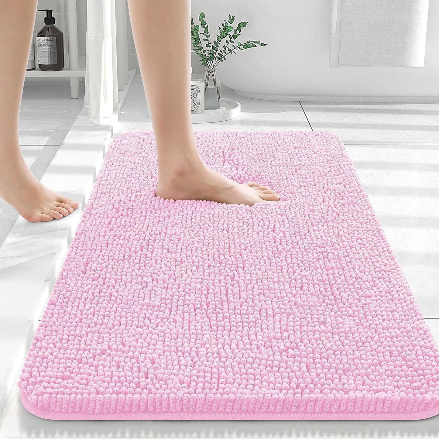 Long Wool Chenille Floor Mat Absorbent Non-Slip Bathroom and Bedroom Carpet