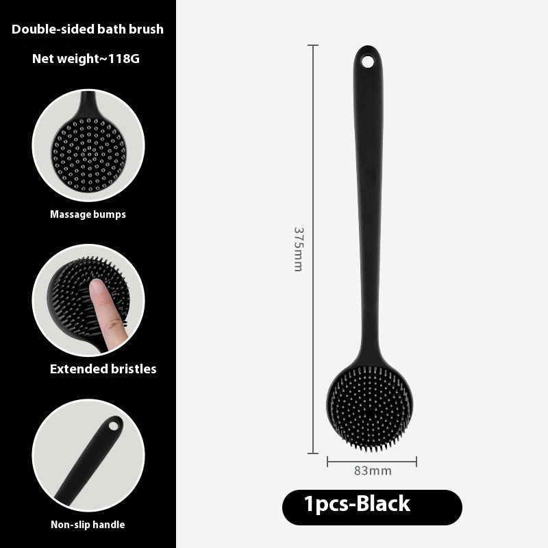 Silicone Long Handle Massage Shower Brush - Bath & Spa Body Scrubber