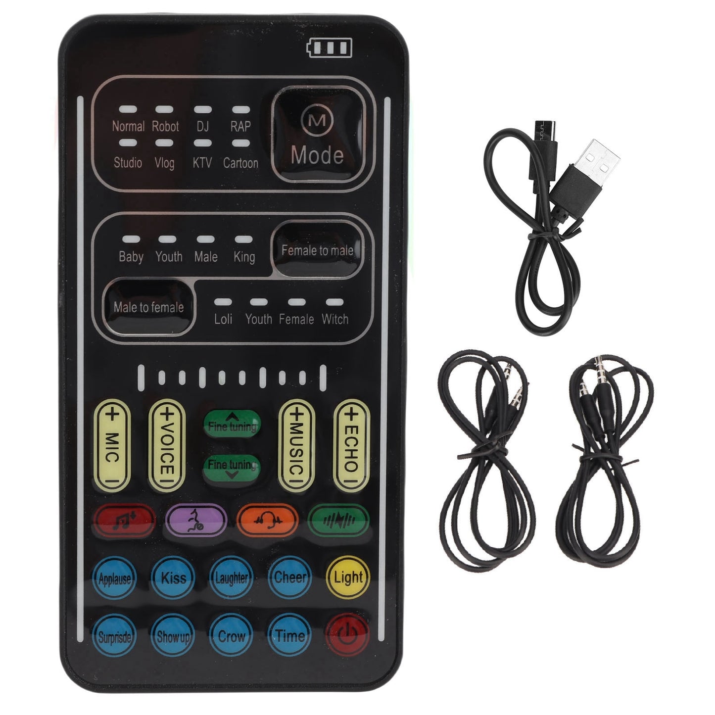 Portable Voice Changer with 8 Effects - Handheld Sound Card
