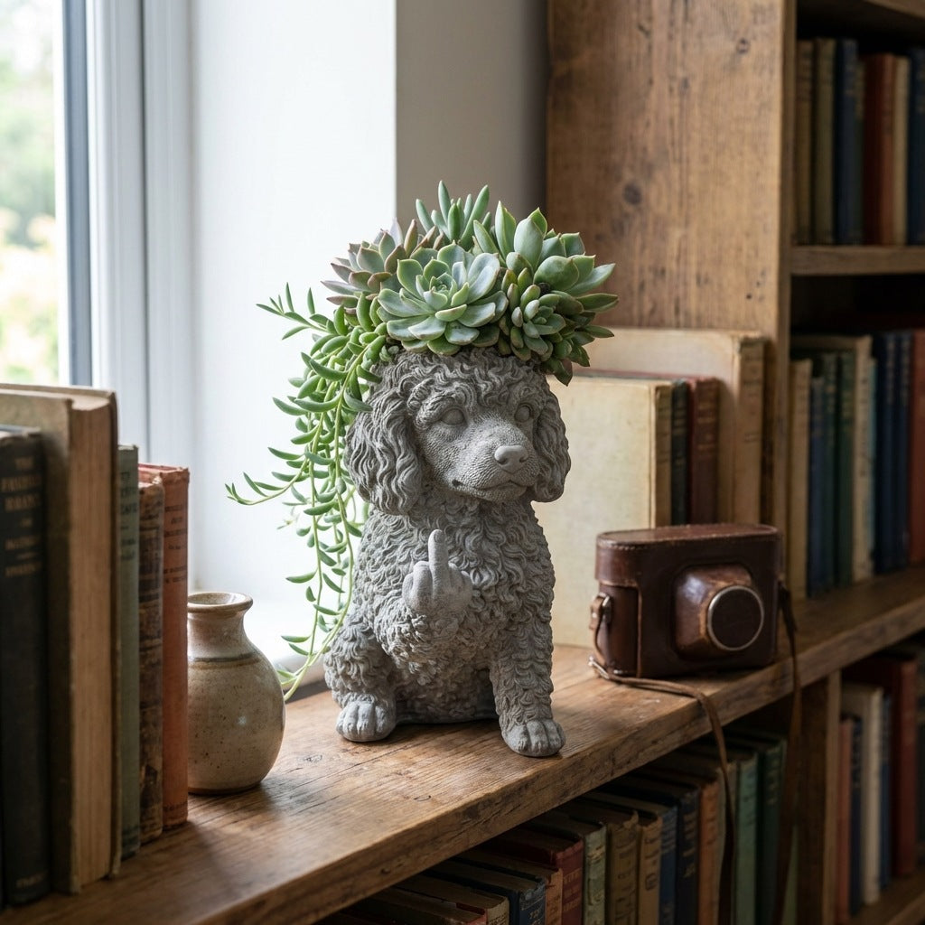 Animal Flower Pot Decorations with Cat and Dog Styles - Resin Garden Planters