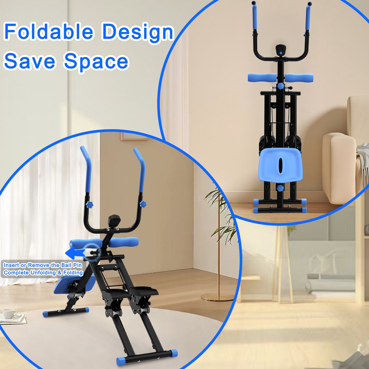 2-In-1 Stair Stepper and Ab Workout Machine - Blue