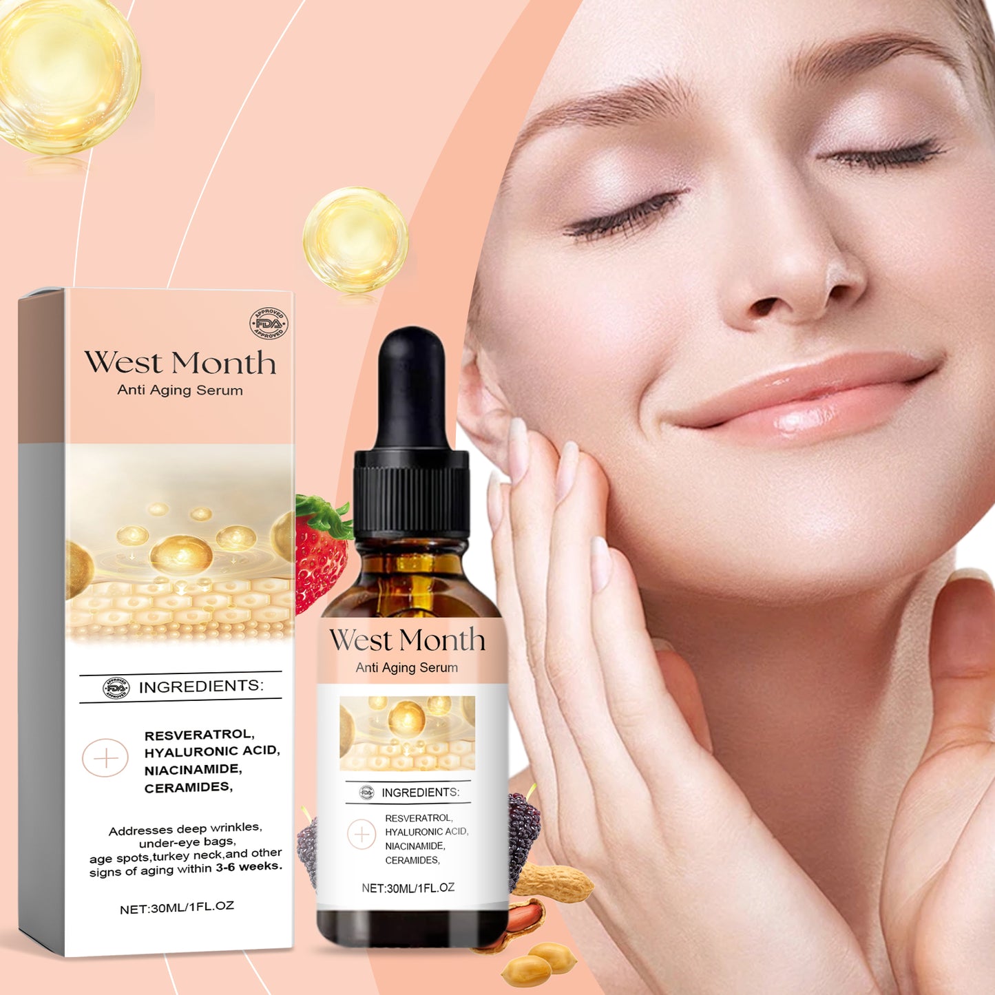Hydrating Facial Essence Serum with Hyaluronic Acid - 30ml