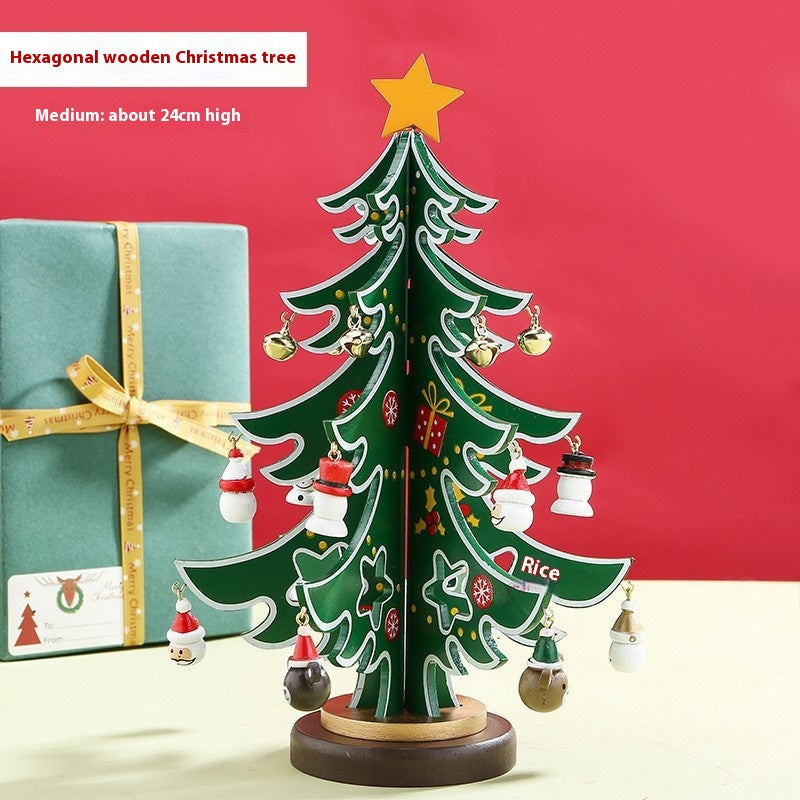 Mini 3D Wooden Christmas Tree Decorations - DIY Holiday Home Decor