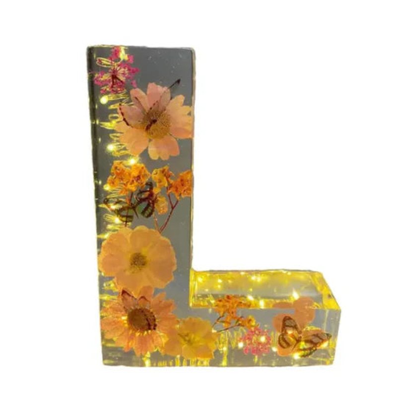 Floral Alphabet Resin Home Decor Gift Without Lighting - Modern Minimalist
