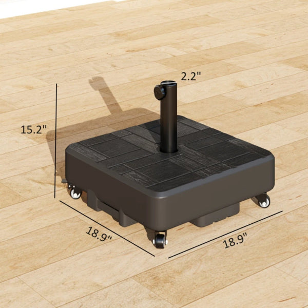 Umbrella Base with Wheels - Heavy Duty HDPE & Steel