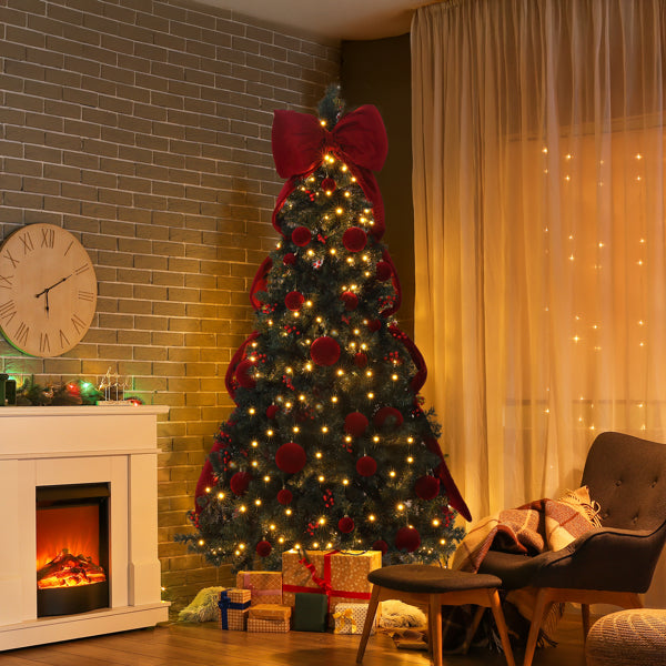 7.5 FT Artificial Christmas Tree with 300 LED Lights & Ornaments