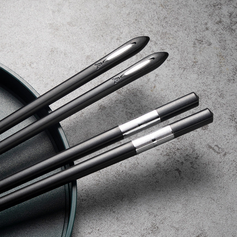 Anti-slip Alloy Chopsticks - Japanese & Korean Style, Household Dinnerware