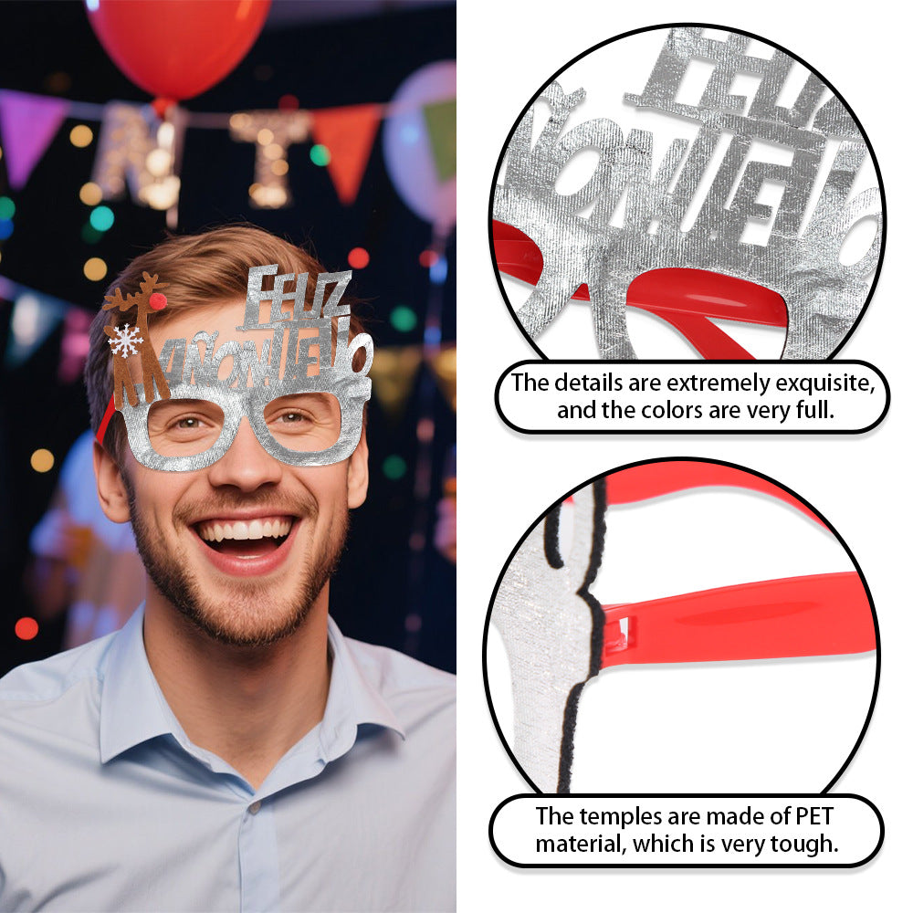 Christmas Snowflake Glasses - Festive Party Props for Holiday Celebration
