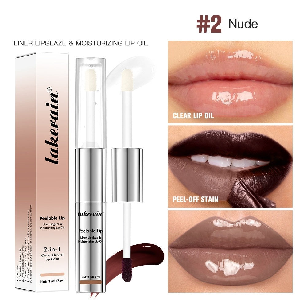 2-in-1 Moisturizing Peel-Off Lip Gloss Set - Long-Lasting & Easy to Apply