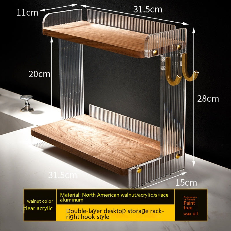 Multifunctional Bathroom Countertop Acrylic Storage Shelf - Removable & Moisture-Proof