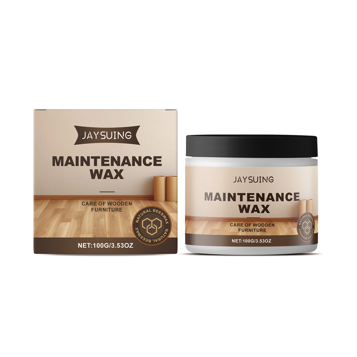Wood Floor Care Wax - Polishing, Brightening & Maintenance for Hardwood Floors 100g