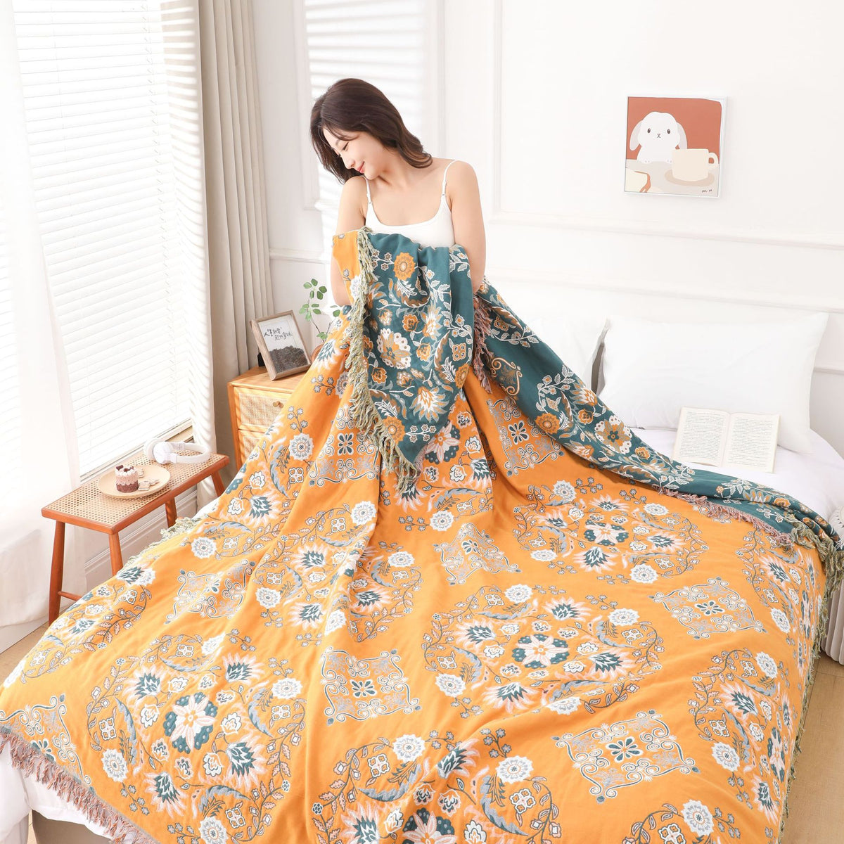 Multi-Layer Cotton Gauze Blanket for Sofa and Home Decor