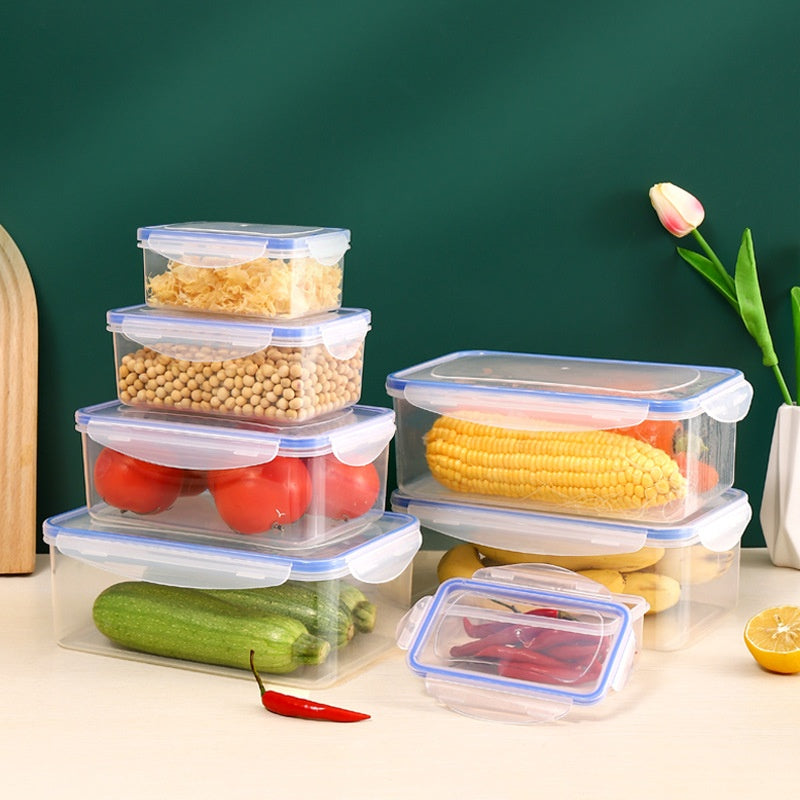 Vegetable and Egg Storage Box with Lid - Food Grade Plastic Refrigerator Organizer