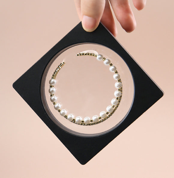 Transparent Suspended Jewelry Box - Clear Plastic Storage Case 14x14cm