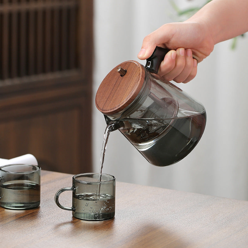 Tea Separation Pot with Walnut Handle 650ml - Chinese Style Drinkware