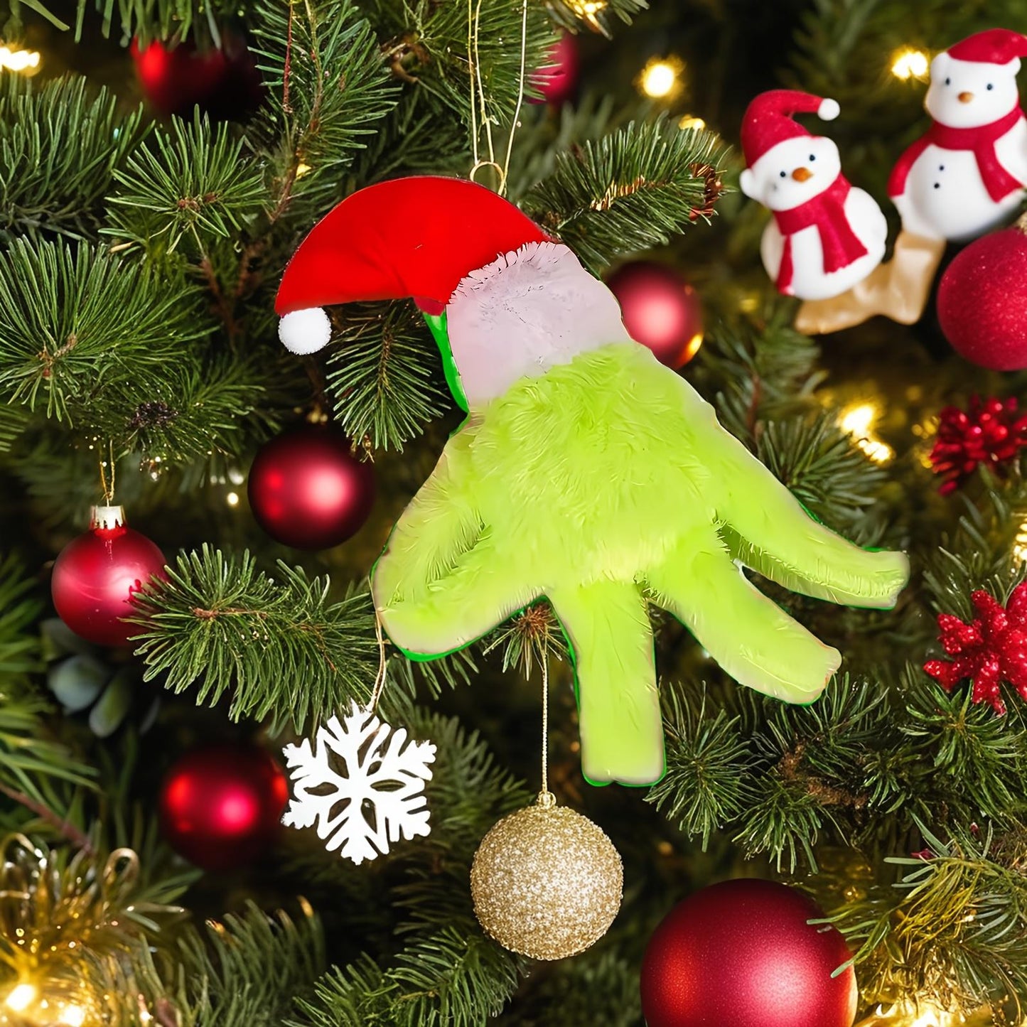 Grinch Green Monster Arm Doll Ornament - Christmas Tree Decoration