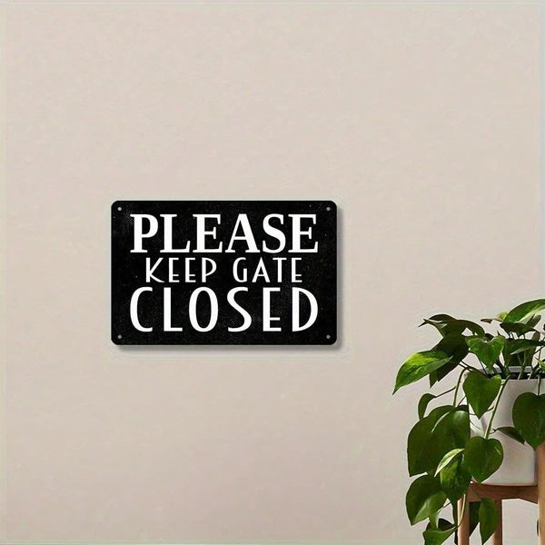 Vintage Please Keep Gate Closed Metal Sign - 7.8 x 11.8 Inch