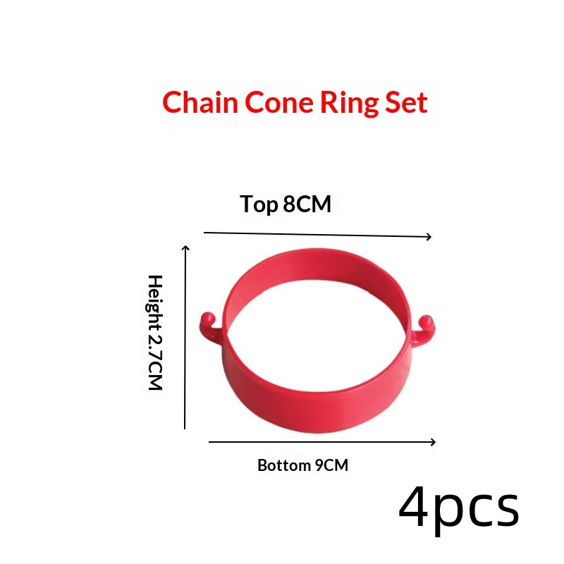 Retractable Traffic Cone Set with Lights & Chain for Road Safety