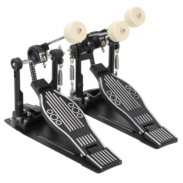 Professional Double Bass Drum Pedal for Drummers - Black